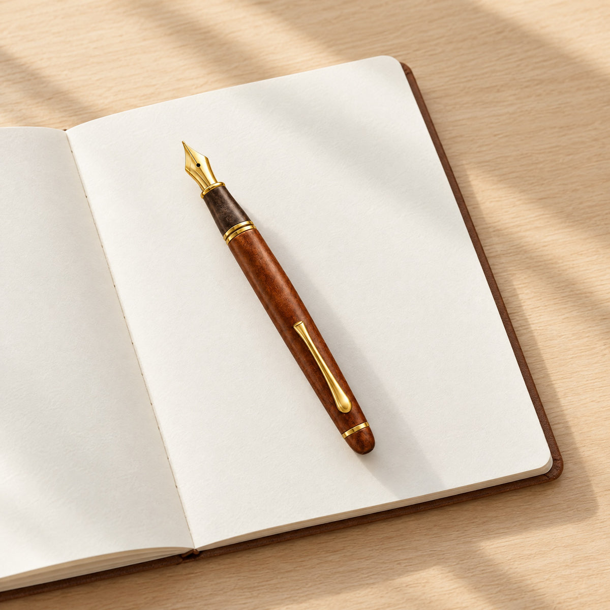 Adoliz™ Vintage Wood-Grain Fountain Pen