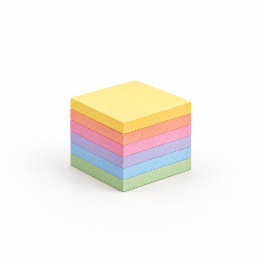 Adoliz™ Macaron 7-Color Sticky Notes — Self-Adhesive Memo Pads